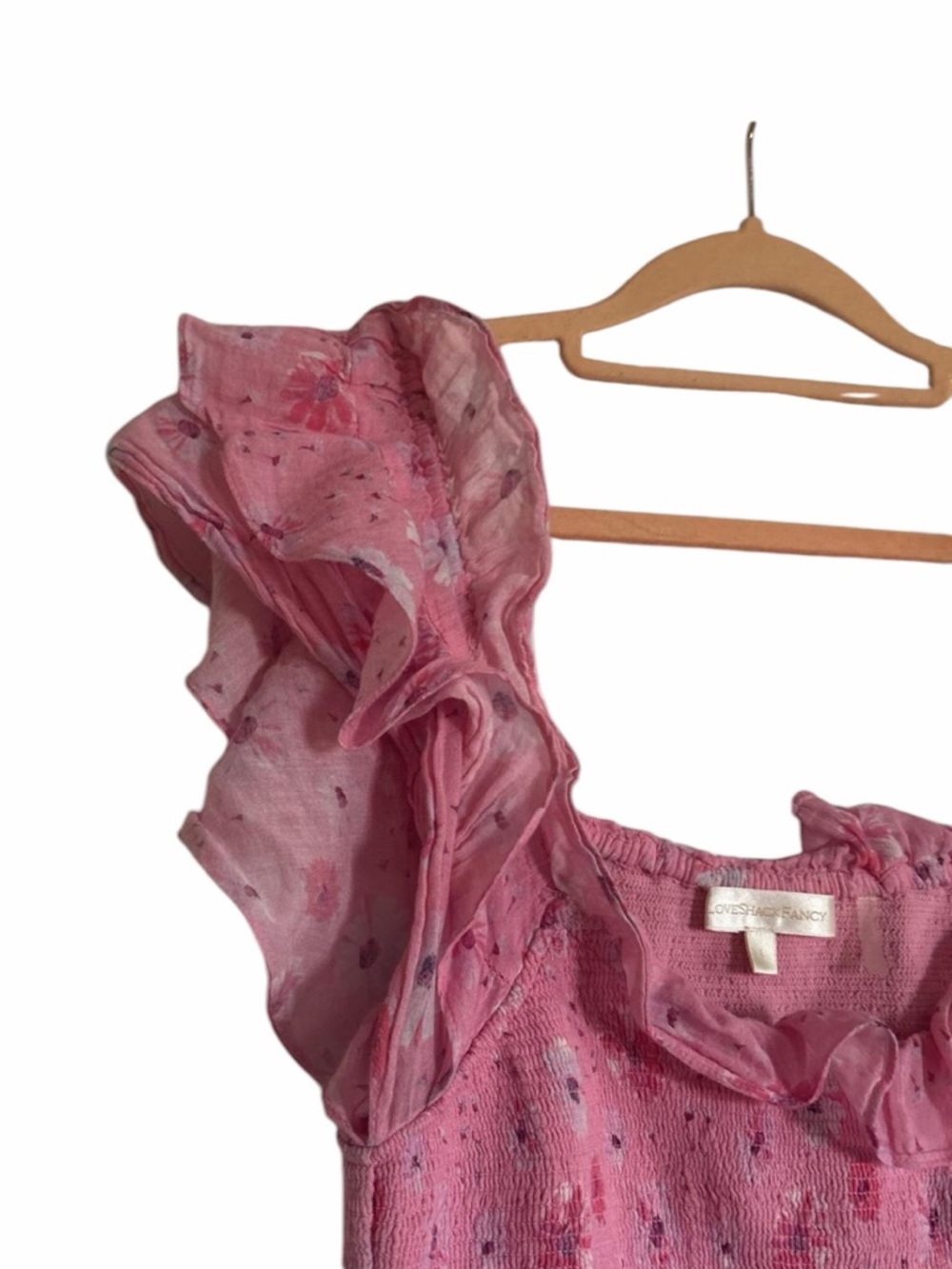 LoveShackFancy Pink Floral Mini Dress - Picture 4 of 10